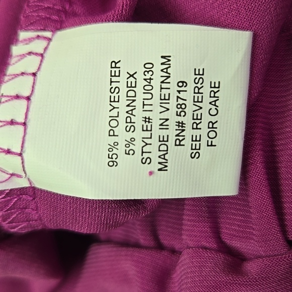 NY COLLECTION | Studded Open Back Top in Magenta sz 1X - Picture 6 of 7